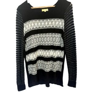 Princess‎ Vera Wang Striped Metallic Knit Sweater Size XL Preppy Holiday Wool